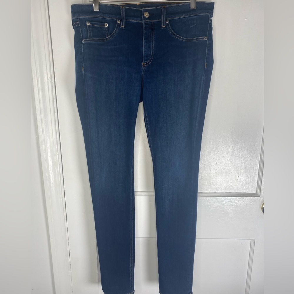 RAG & BONE Bedford Dark Blue Skinny High Rise Denim Jeans Like New.